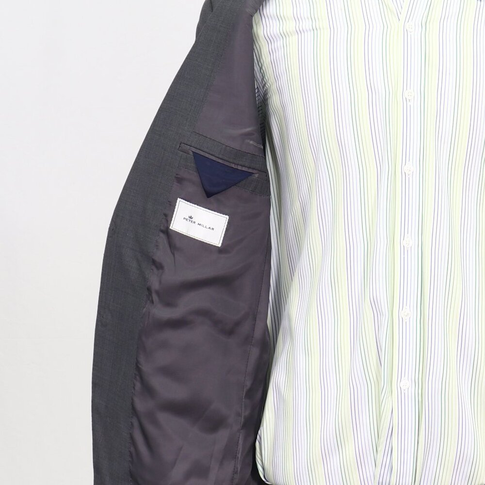 Peter Millar 44L Gray Blazer Sport Coat Jacket 2-Button Solid Y703 - Picture 9 of 11